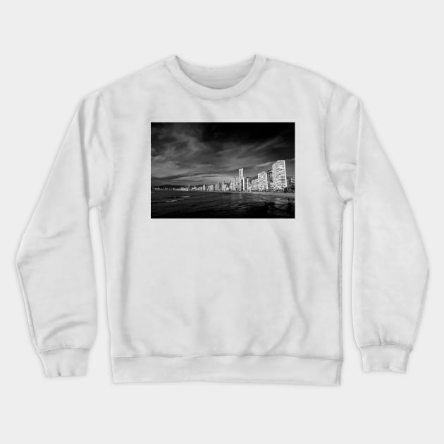 Benidorm Levante Beach Mediterranean Coast Spain Crewneck Sweatshirt by Andy Evans Photos